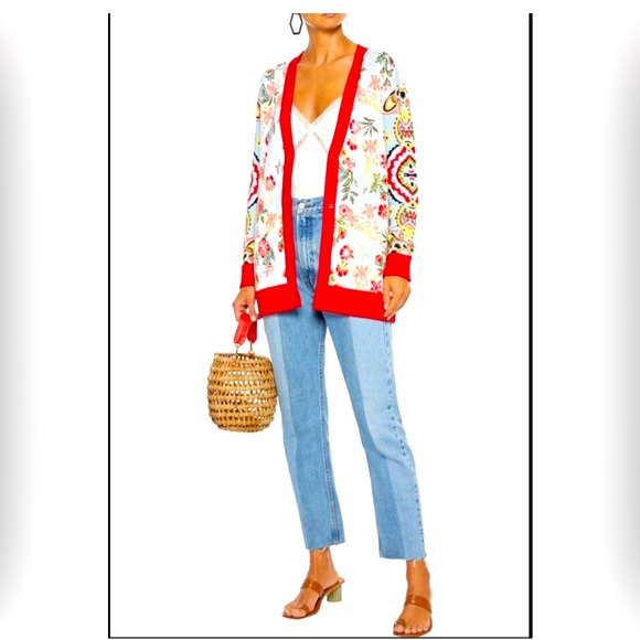 alice and olivia bradford intarsia grandpa cardigan - Picture 2 of 11